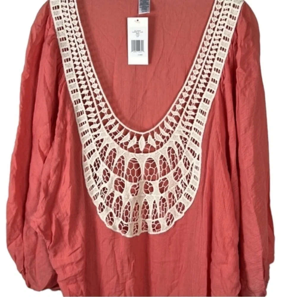 Eberjey Summer Of Love Indra Crochet Swim Cover Up Maxi Dress Size S/M
